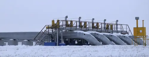 The gas pumping station at Sudzhe, Russia