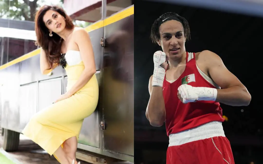 From (L) Taapsee Pannu and Imane Khelif | Instagram/Taapsee Pannu, AP