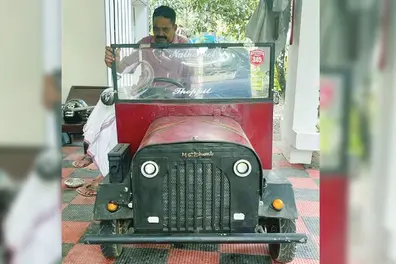 Thiruvalla man crafts innovative homemade jeep using scrap parts