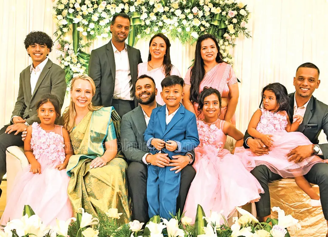 Engagement between MM Lawrence's grandson Thomas Boban and Australian native Alice took place in Kochi. Nearby are Thomas' brother John and his Filipino wife Marisa, and another brother Lawrence and his Mexican wife Ariana