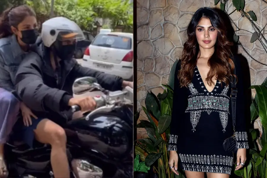 Actress Rhea Chakraborty spotted with rumored billionaire boyfriend on bike | Watch