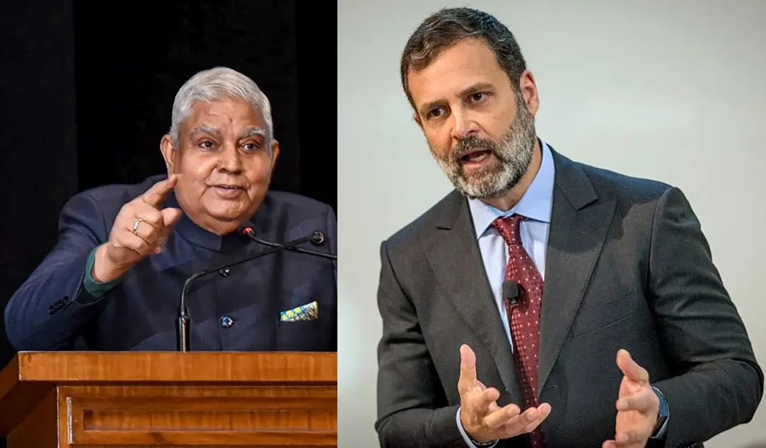 Vice President Jagdeep Dhankhar-Rahul Gandhi | Photos: PTI