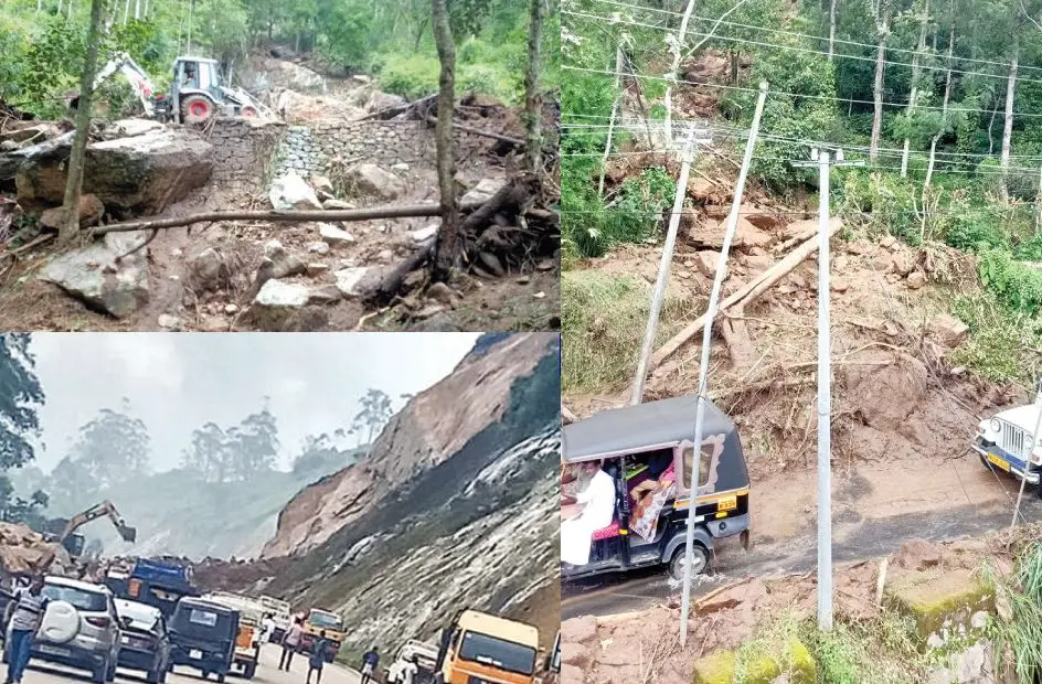 Landslides in Shivabanti, landslides on Gap Road, landslides near Keezhanthoor village