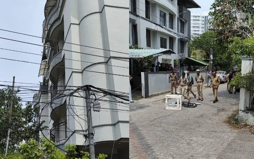 കുഞ്ഞിനെ കൊലപ്പെടുത്തി വലിച്ചെറിഞ്ഞ ഫ്ലാറ്റിന് സമീപം പോലീസ് നടത്തിയപ്പോള് (ഫയല്ചിത്രം-മാതൃഭൂമി)