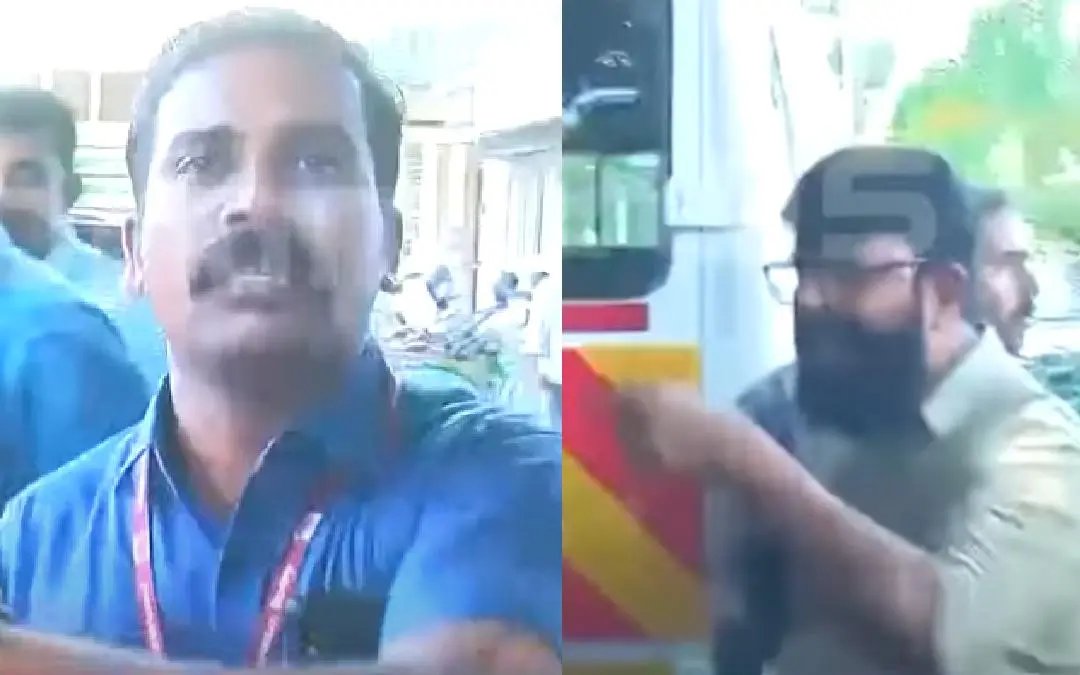 secretariat employees threatening the media personnel | Screengrab / Mathrubhumi News