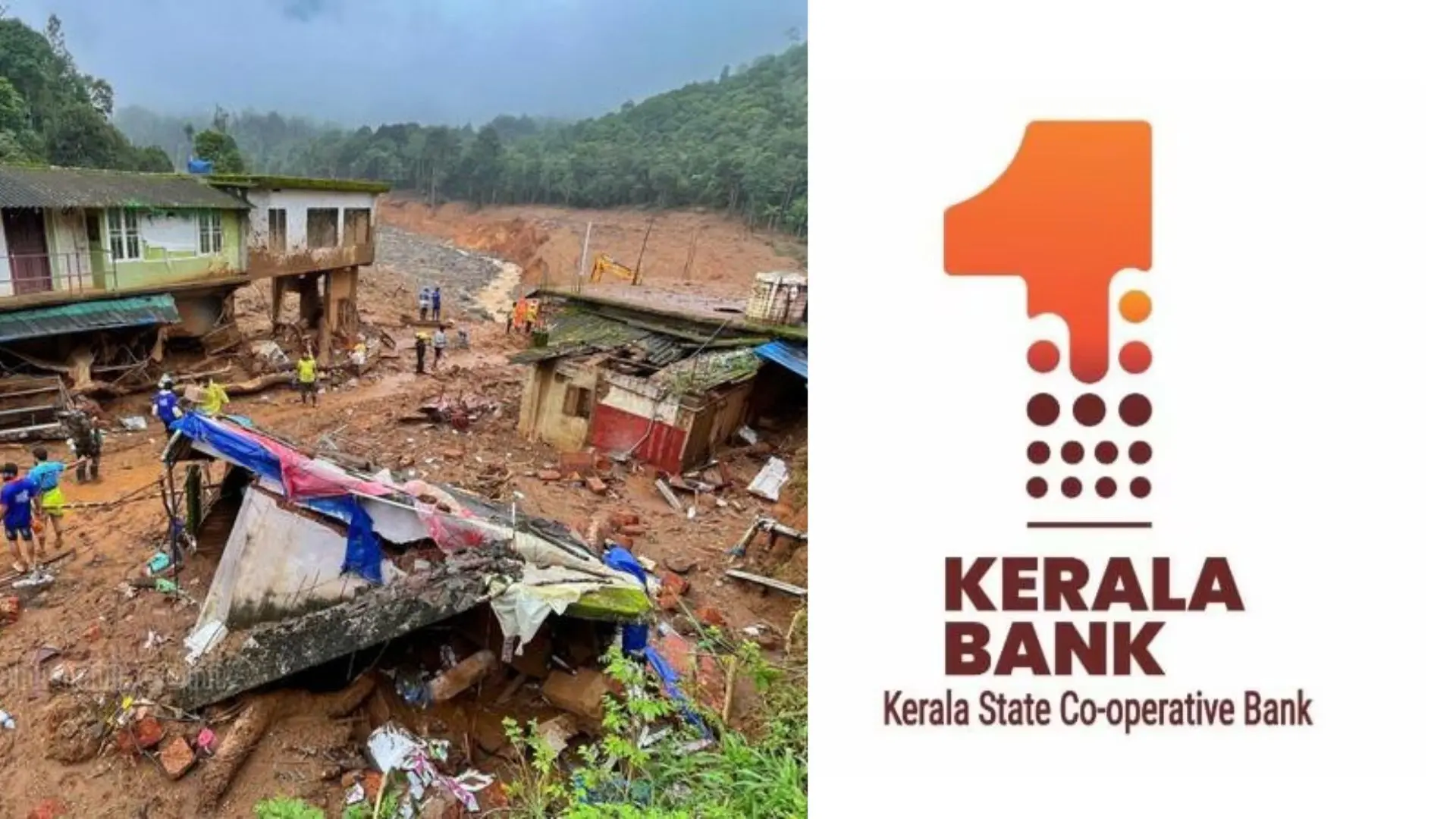 Wayanad landslide affected area, Kerala bank logo