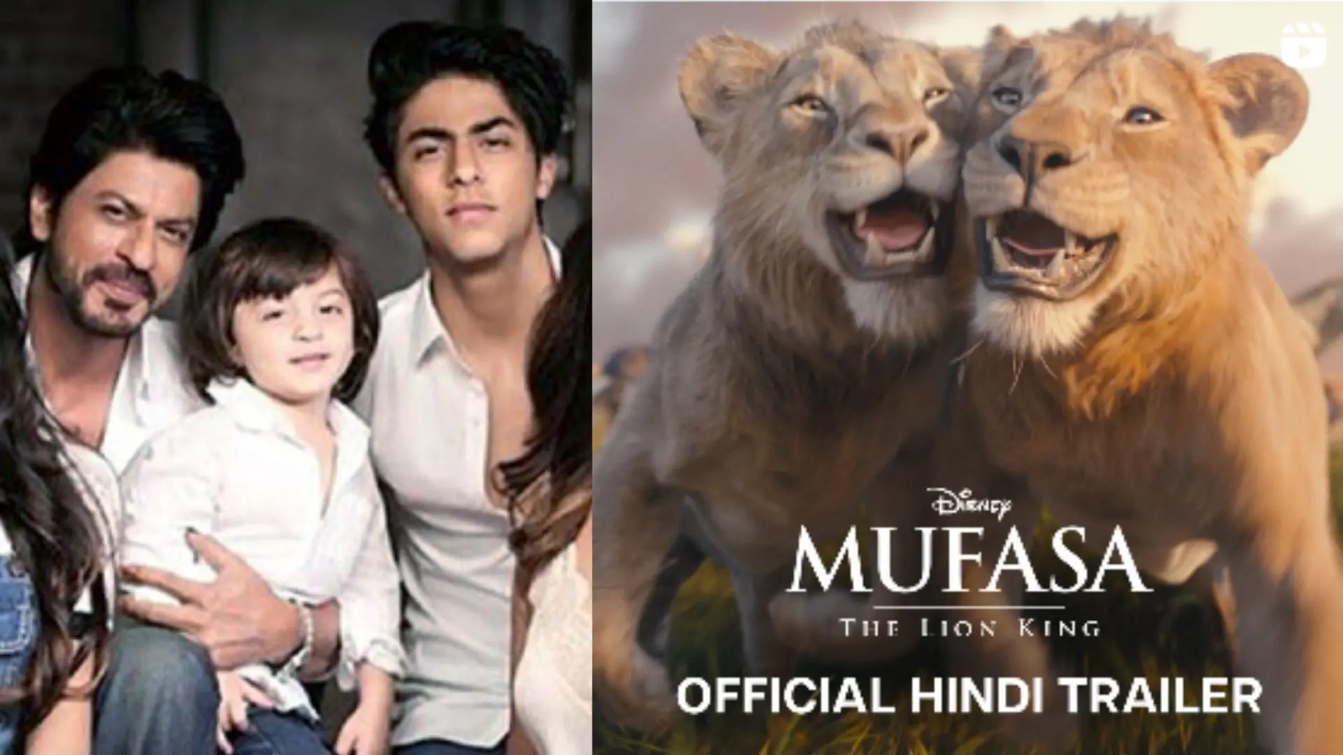 Shah Rukh Khan, Aryan Khan, AbRam and Mufasa: The Lion King poster