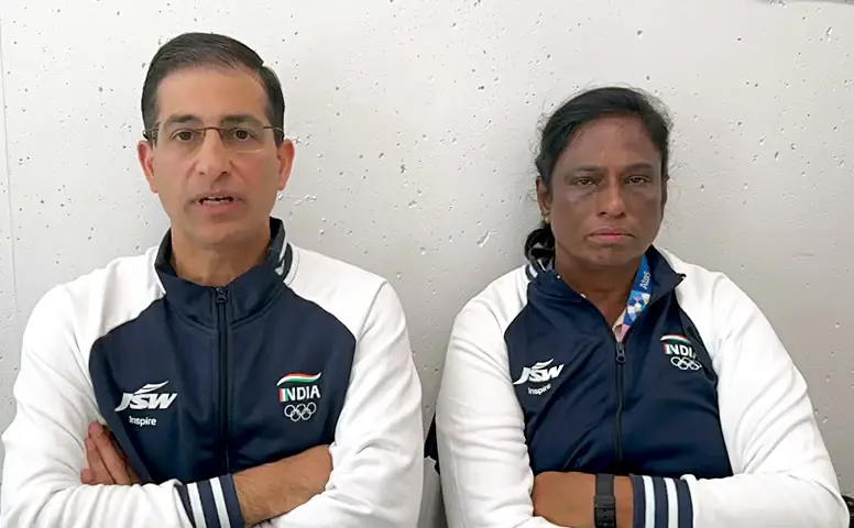 IOA President PT Usha and Chief Medical Officer Doctor Dinshaw Pardiwala speak on disqualification of wrestler Vinesh Phogat from final of 50 kg event at the Paris Olympics
