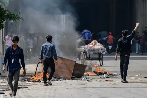 Students take part in the ongoing anti-quota protest in Dhaka. Bangladeshi students pressed on July 18 with nationwide protests against civil service hiring rules, rebuffing an olive branch from Prime Minister Sheikh Hasina who pledged justice for 18 killed in the demonstrations. | Photo: AFP