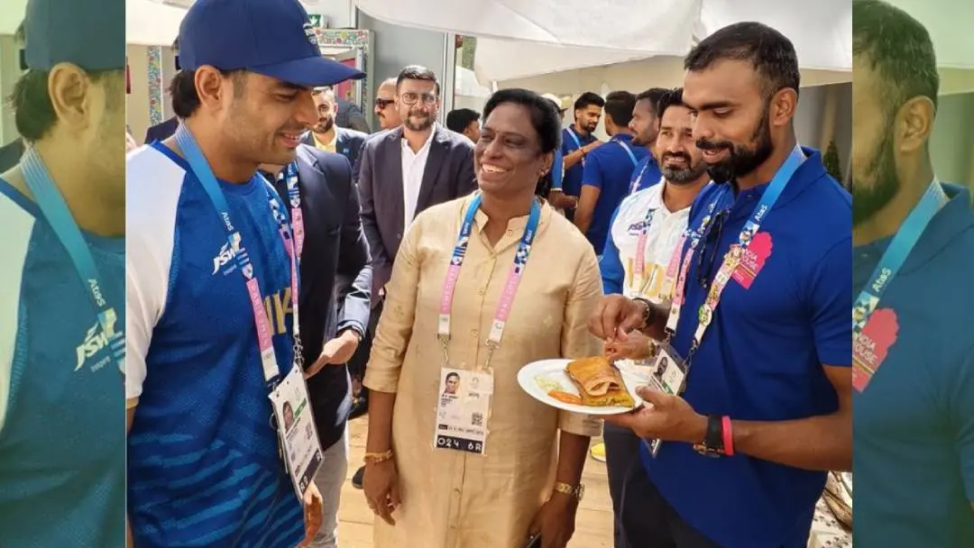 Neeraj Chopra, P.T. Usha, and P.R. Sreejesh savour Indian food in Paris | Photo: X/Team India