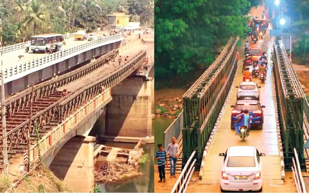 Army dismantles the Bailey Bridge in Ranni after the construction of the new road (File Photo), Enathu Bailey Bridge (File Photo)