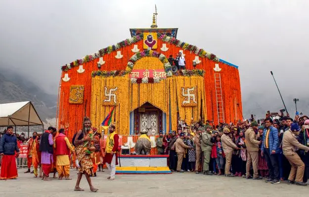 Devotees arrive at Kedarnath temple, ahead of its opening for the 'Char Dham Yatra' | Photo: PTI