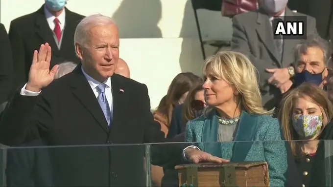 Joe Biden swearing-in 46th President of the United States of America | Photo: Twitter|ANI