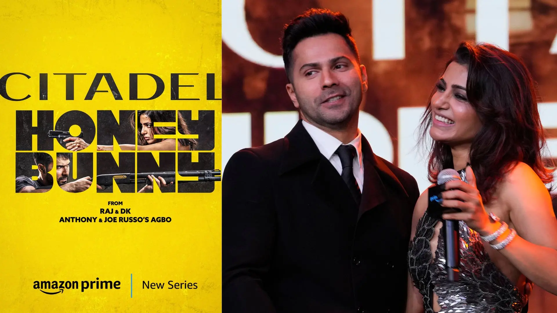 'Citadel: Honey Bunny' poster, Varun Dhawan, Samantha Ruth Prabhu | Photo: AP