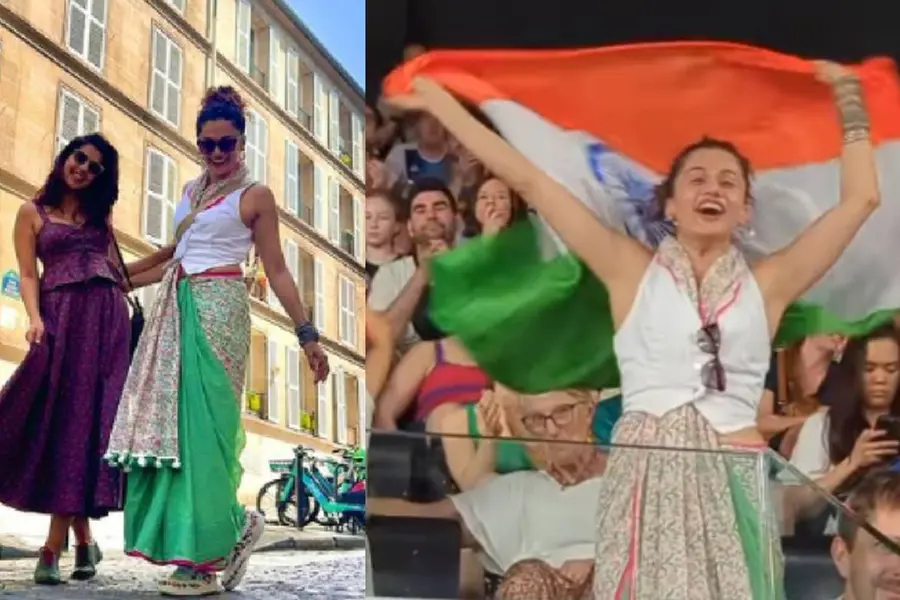 Taapsee Pannu cheers for Team India, hubby at Paris Olympics | See pics