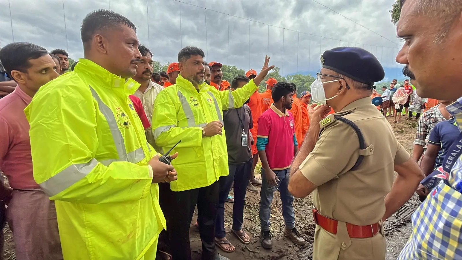 Emergency Rescue Force interacting with police officer