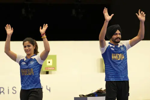 Manu -Sarabjot team wins another bronze for India in mixed 10m air pistol event