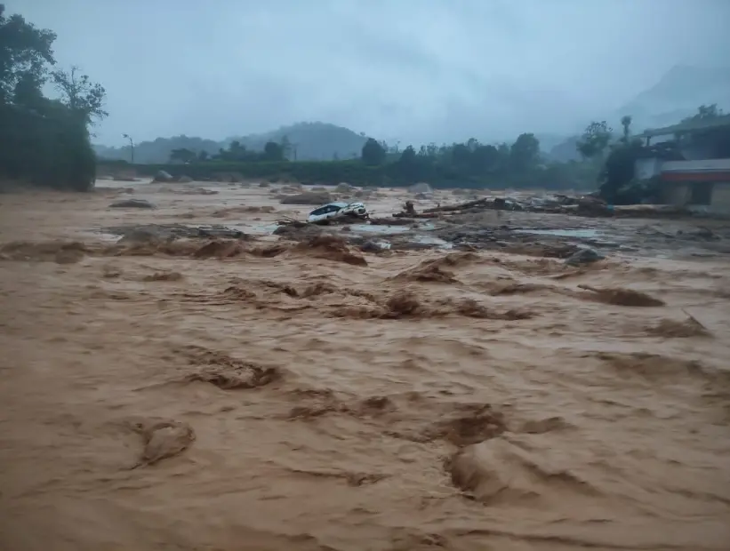 A view from the landslide site