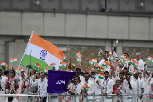 Seine sights: Indian contingent graces Paris in traditional attire