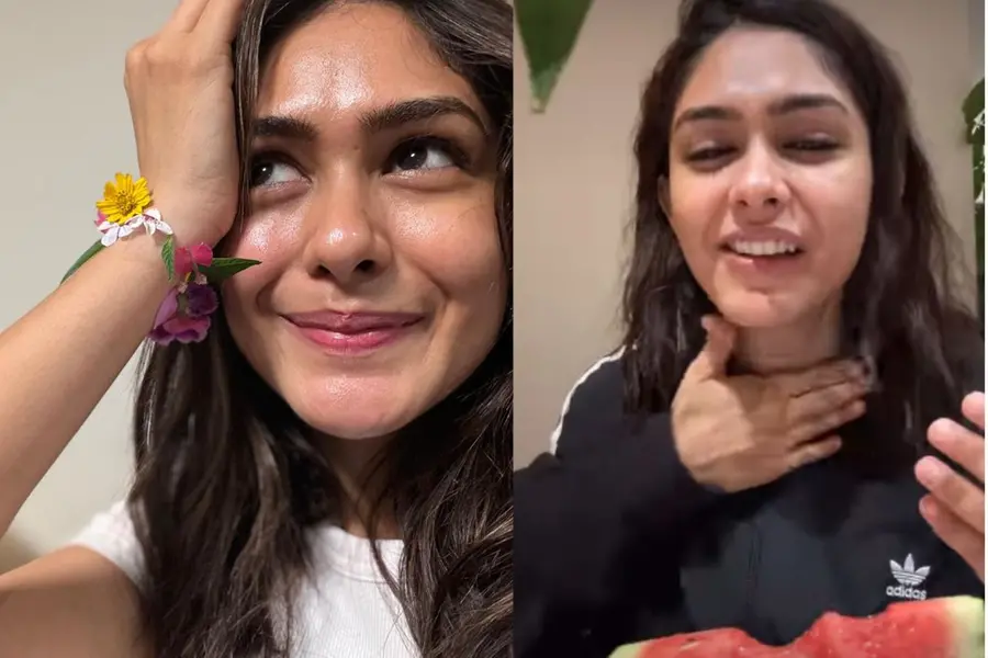 Watch actress Mrunal Thakur's hilarious watermelon moment with friend