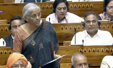 Nirmala Sitharanam tables economic survey at Parliament | Photo: ANI