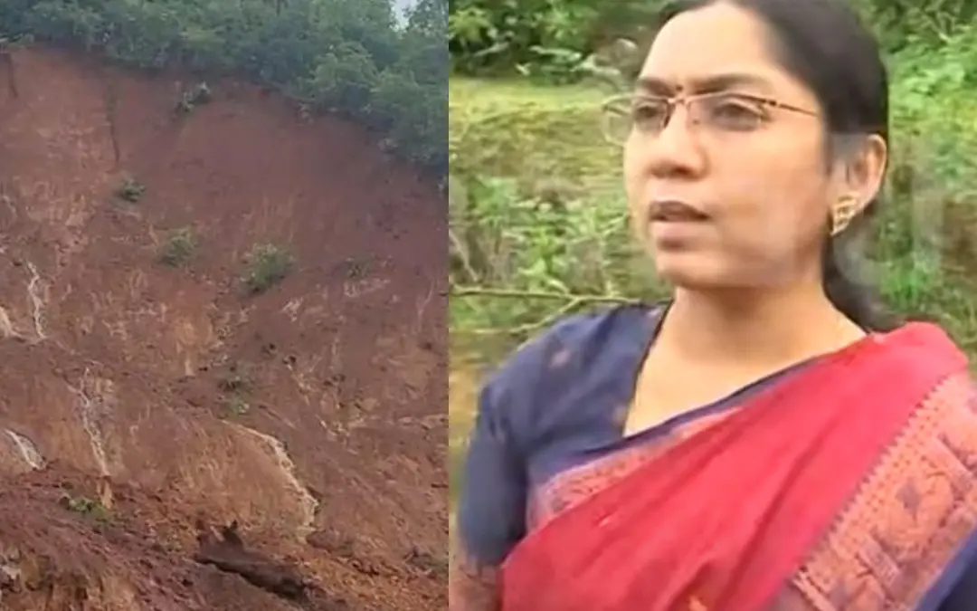 The landslide site, Uttara Kannada District Collector Lakshmipriya