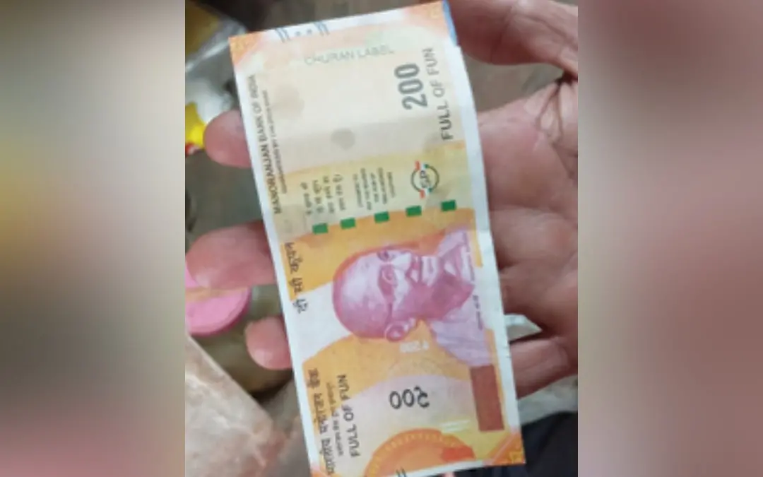Dummy note received at a shop in Kumbla