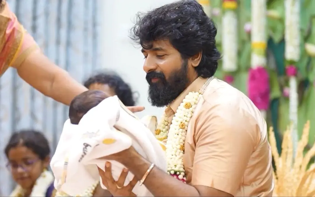 Sivakarthikeyan with his baby boy Pavan