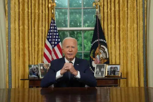 President Joe Biden addresses the nation from the Oval Office of the White House in Washington about the assassination attempt on Republican presidential candidate former President Donald Trump at a campaign rally in Pennsylvania | Photo: AFP