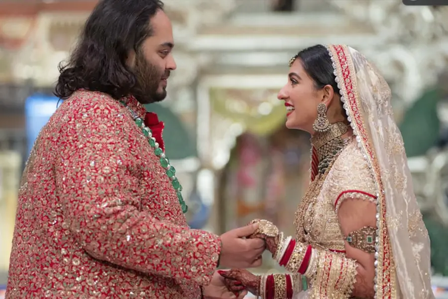 Anant Ambani ties knot with childhood sweetheart Radhika Merchant in lavish wedding ceremony
