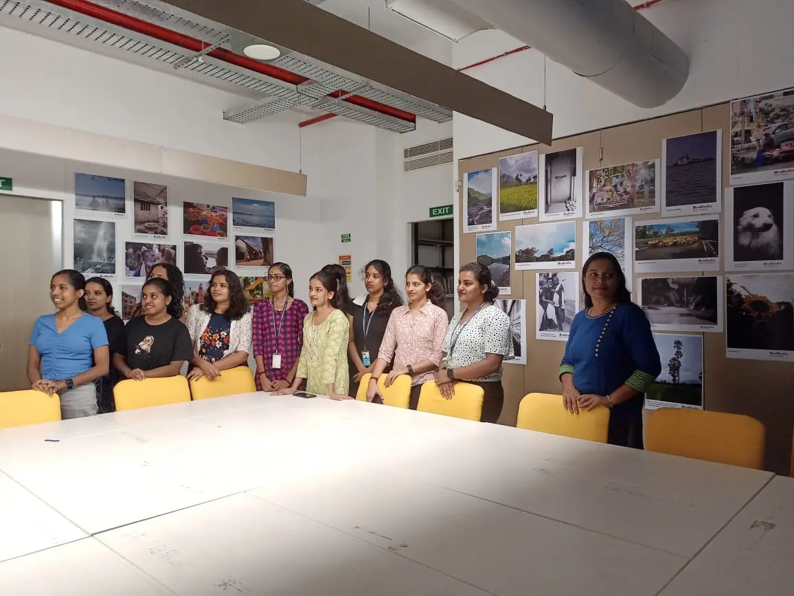 media school students at the exhibition
