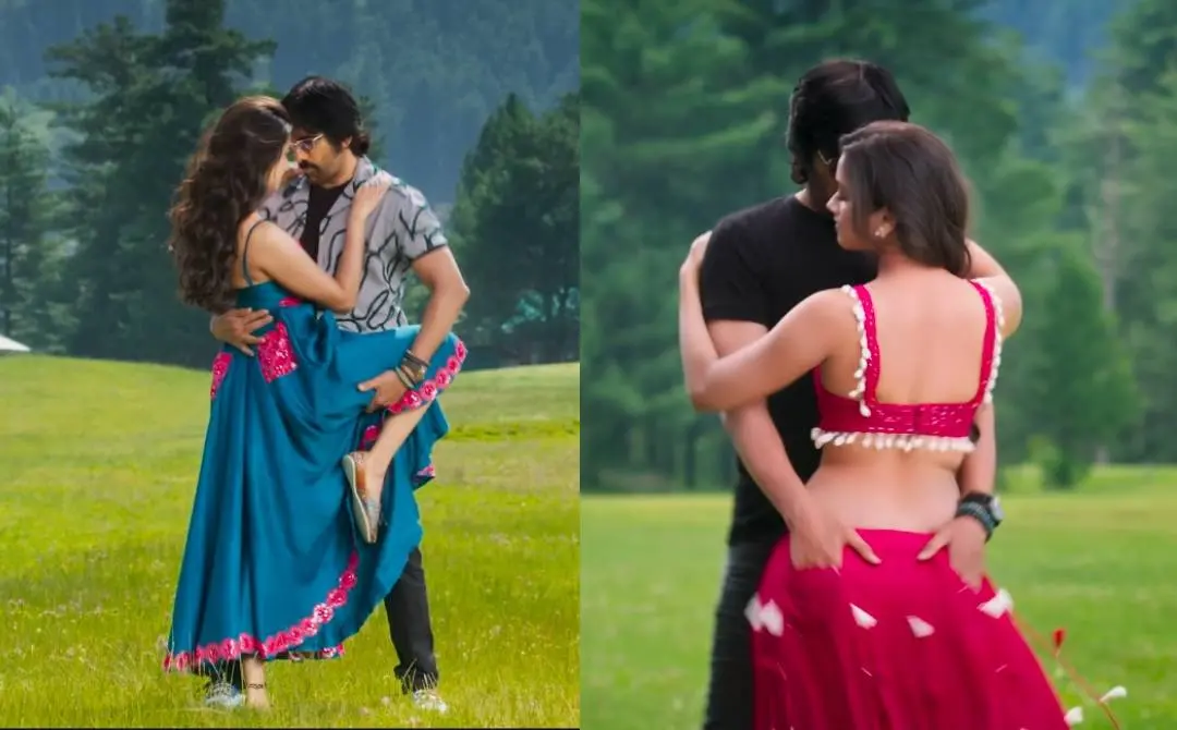 Ravi Teja and Bhagyashri Borse in Sitar song from Mr. Bachchan movie | Photo: Screengrab