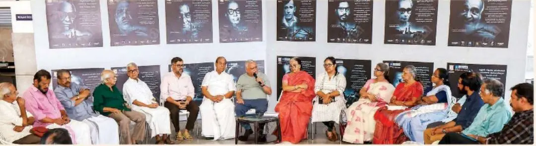 From the discourse with writers held at Mathrubhumi. Mathrubhumi MD M.V Shreyams Kumar, Managing Editor P.V Chandran, Mayor Beena Philip and Joint Managing Editor P.V Nidhish with others