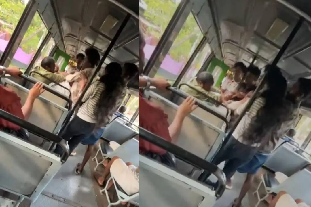 Scene of bus conductor being brutally beaten up