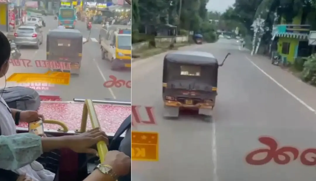 Autorickshaw driver swings his sword at the bus at Kondotty on Friday