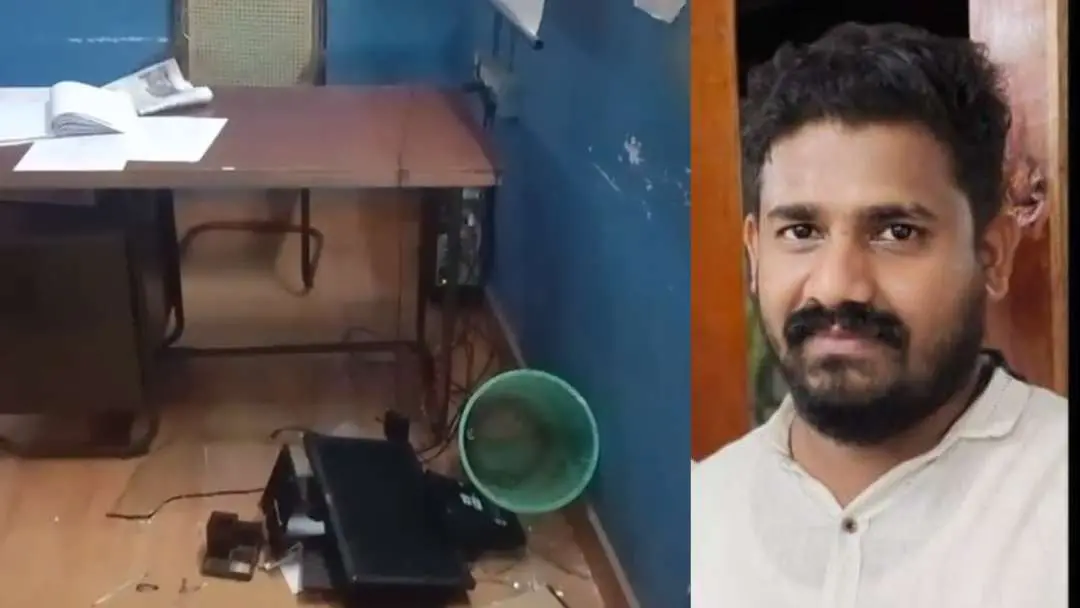 KSEB section office at Thiruvambadi in a state of mess after the attack by Ajmal , U C Ajmal