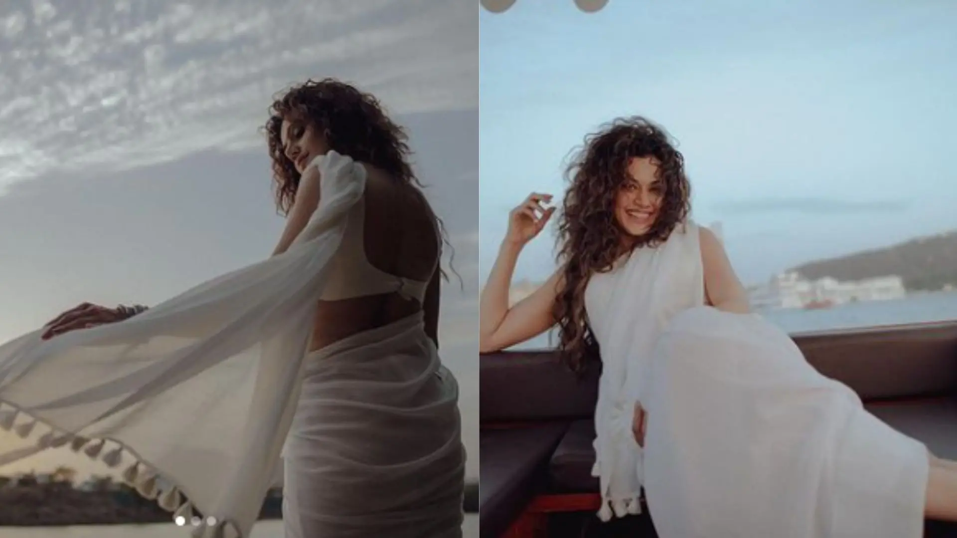 Taapsee Pannu in white saree | Photo: taapsee pannu/instagram