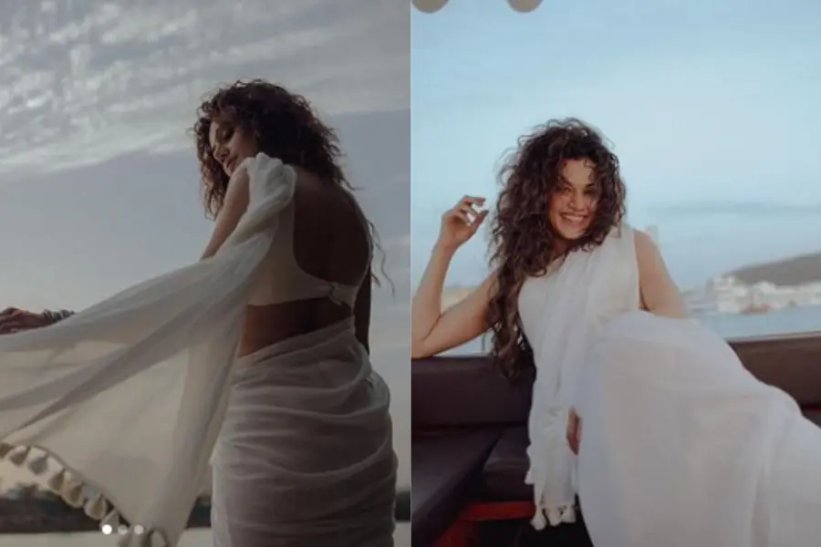 Taapsee Pannu's white saree look leaves fans calling her 'gorgeous' | PHOTOS
