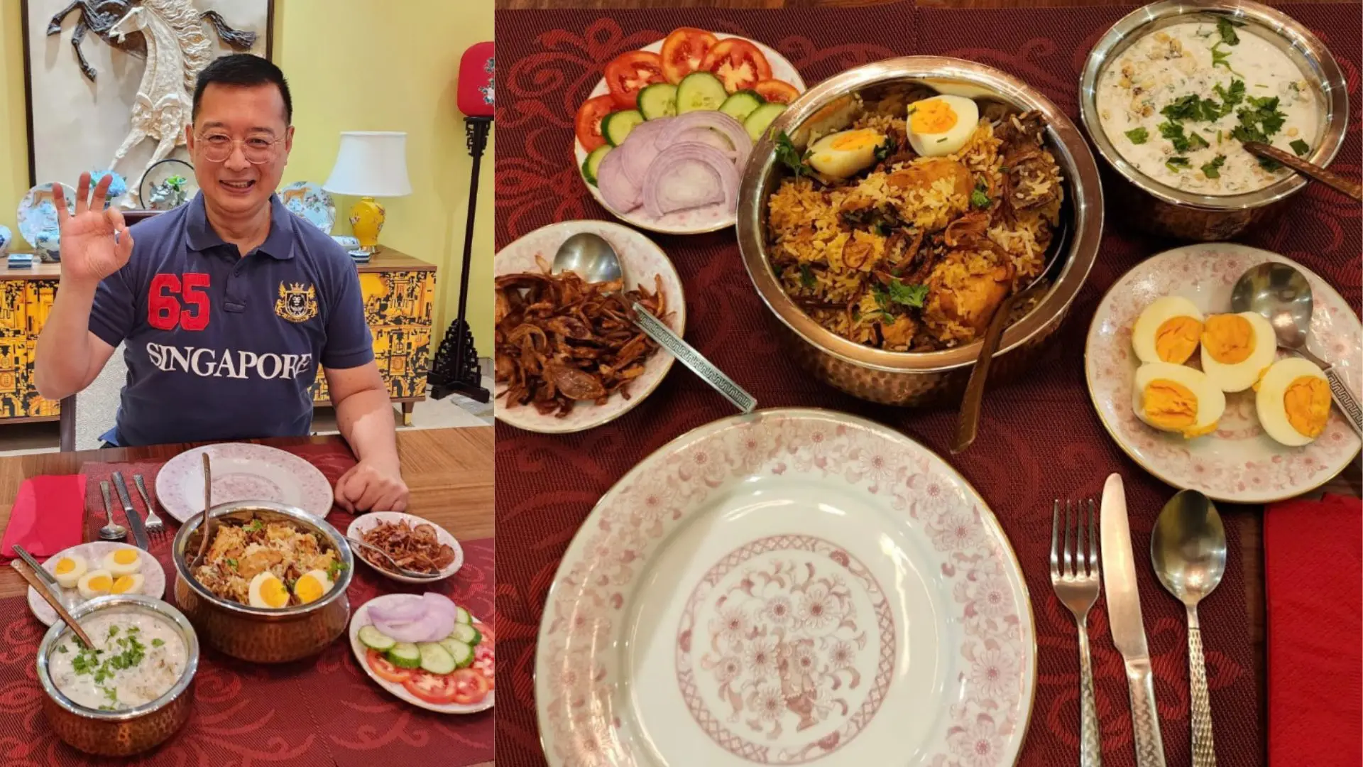 Singapore's High Commissioner to India, Simon Wong prepares biryani on world biryani day | Photo: X/Singapore in India
