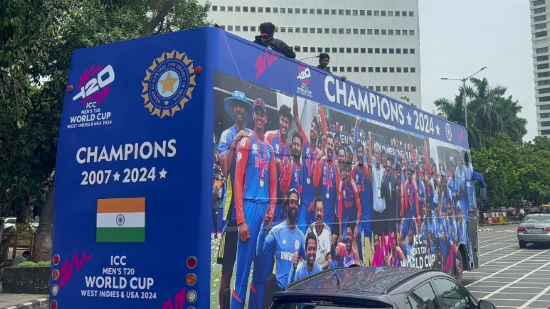 Bus ready to parade Team India after T20 win | Photo: ANI