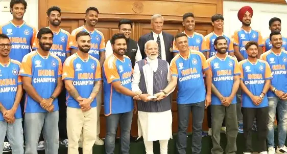 Indian team with PM Modi