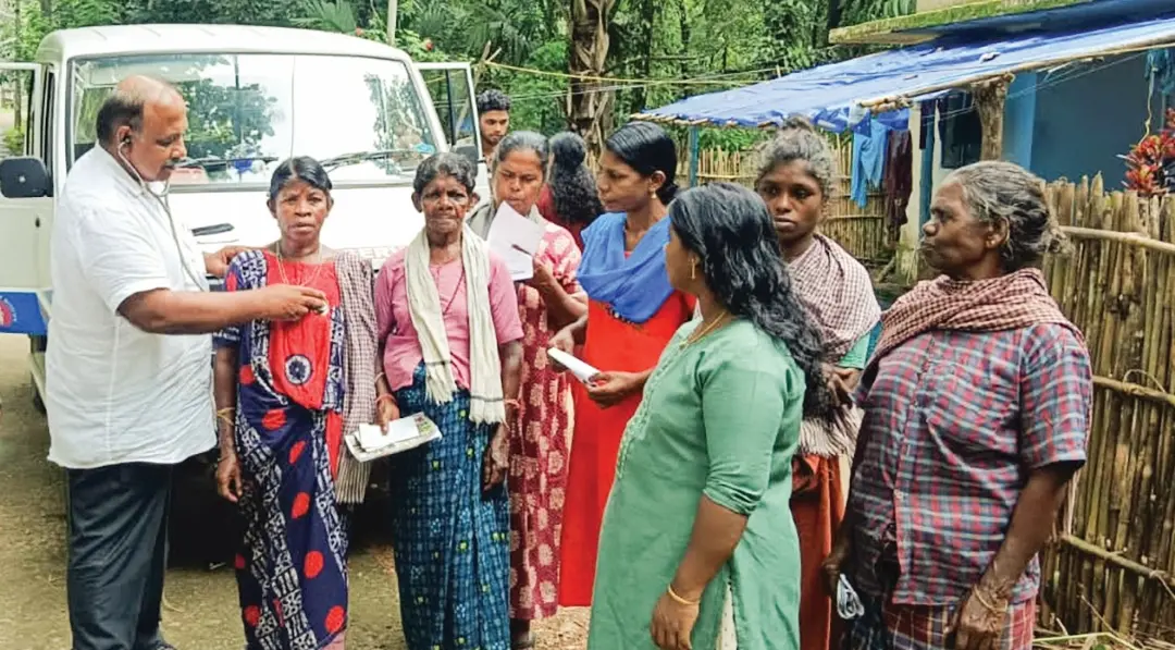 Dr UD Shinil in a tribal hamlet | Mathrubhumi