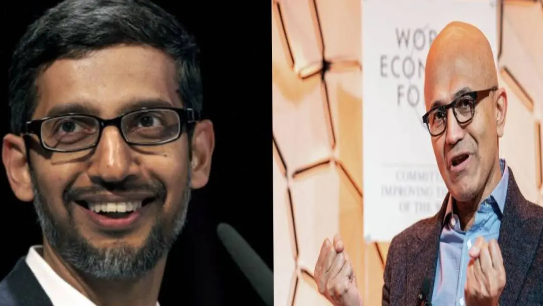 From (R) Satya Nadella and Sundar Pichai | Photo: Agencies