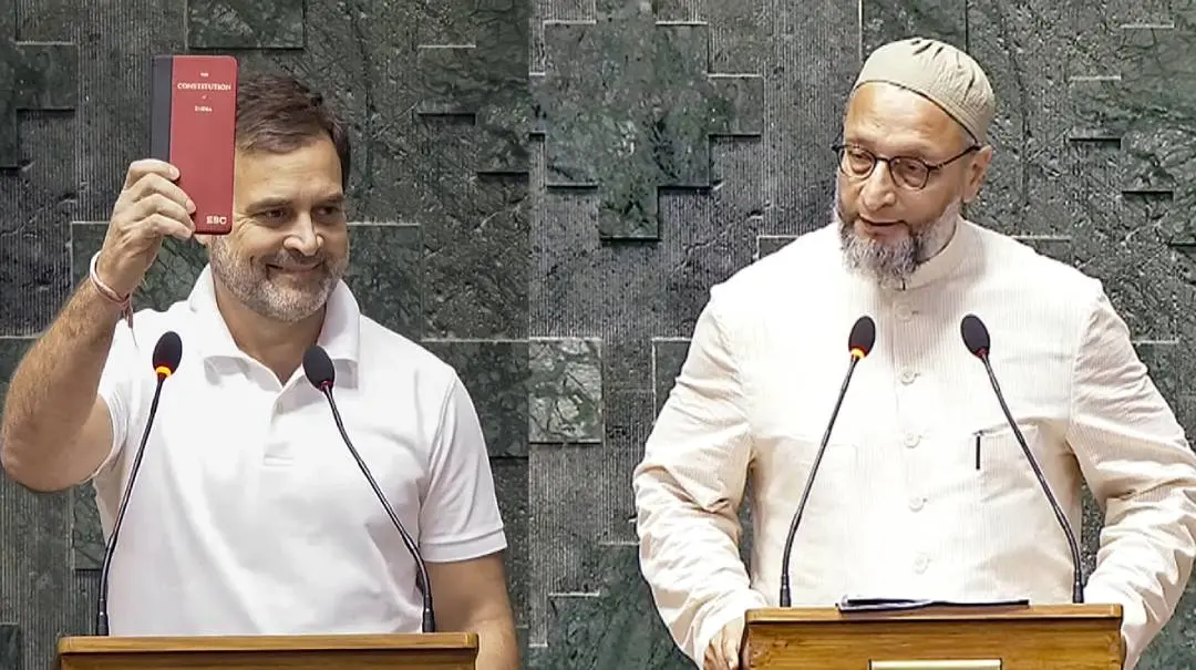 Rahul Gandhi, Asaduddin Owaisi | Photos: ANI