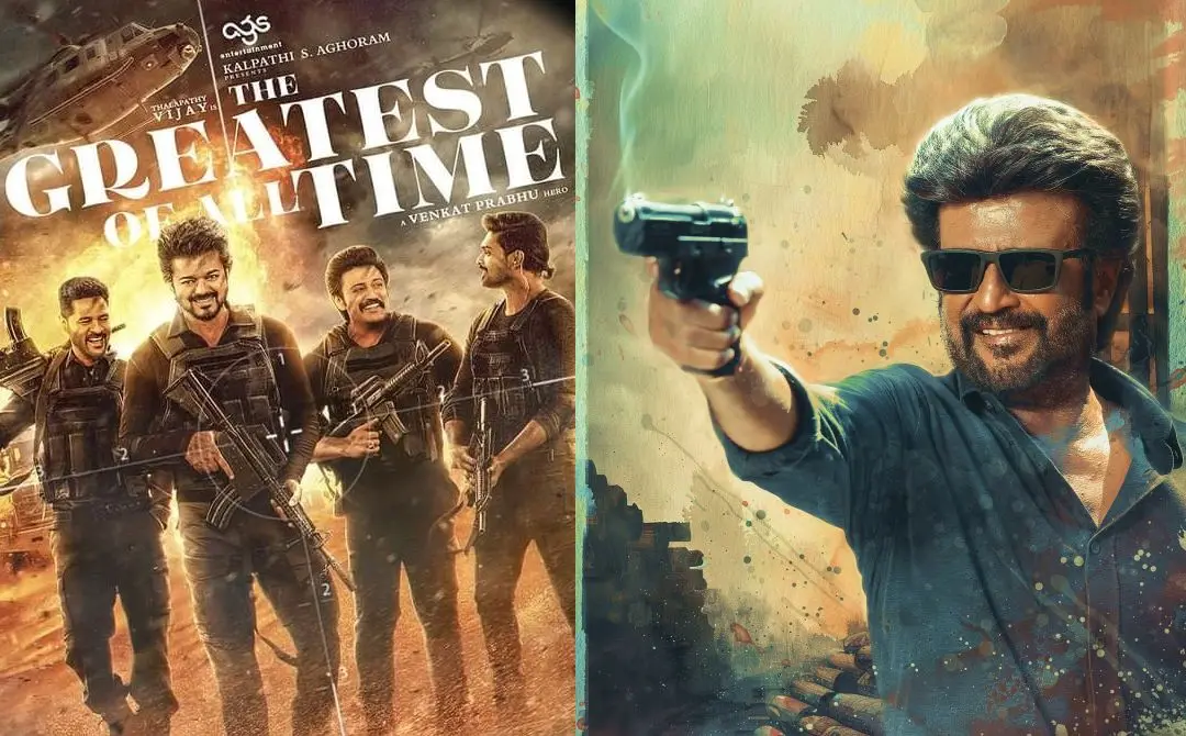 G.O.A.T, Vettaiyan posters | Photo: www.facebook.com/VenkatPrabhusOfficial