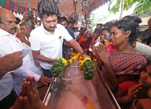 Udhayanidhi Stalin pays last respects to victims of Kallakurichi hooch tragedy