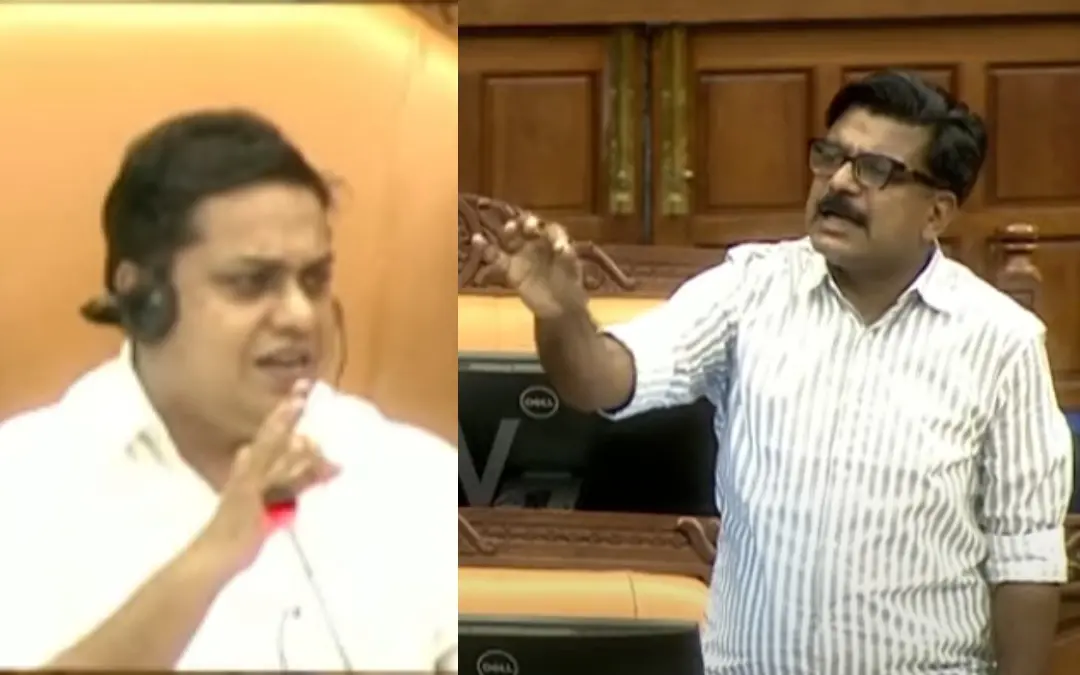 A N Shamseer, Mathew Kuzhalnadan | Photo: Screen grab/ Sabha TV