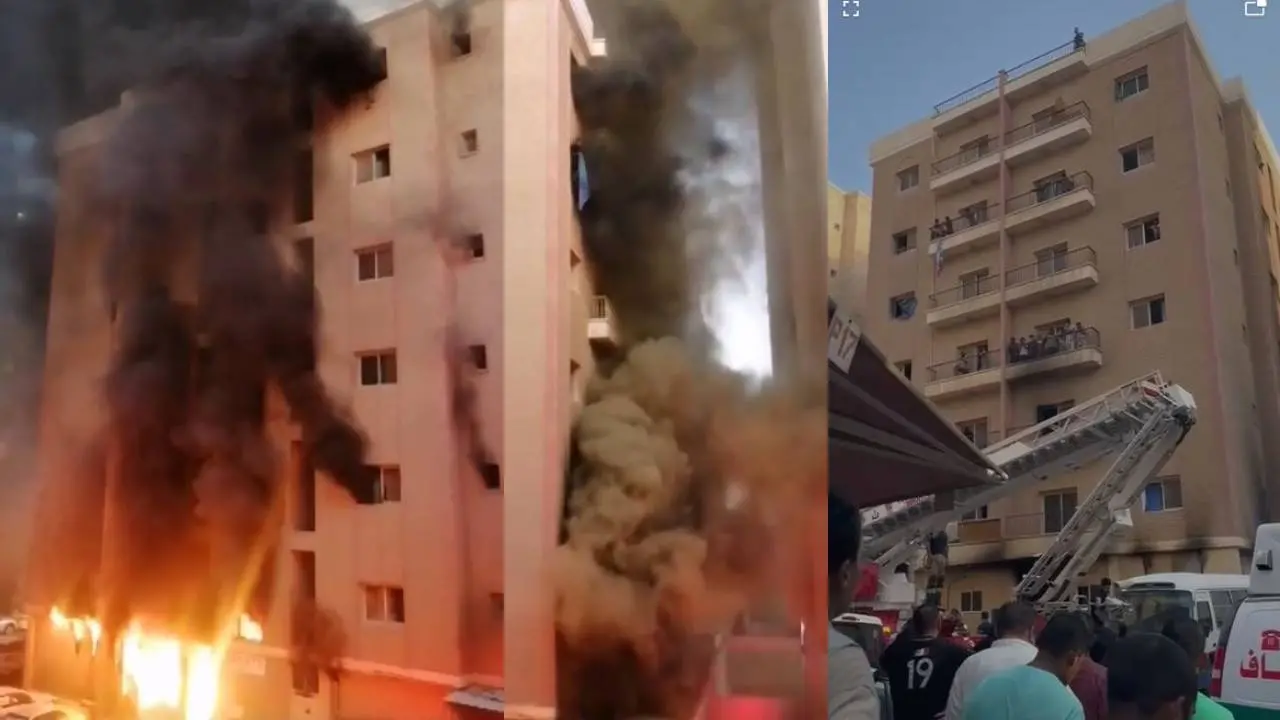 Building that caught fire at Mangaf in Kuwait | Photo: PTI