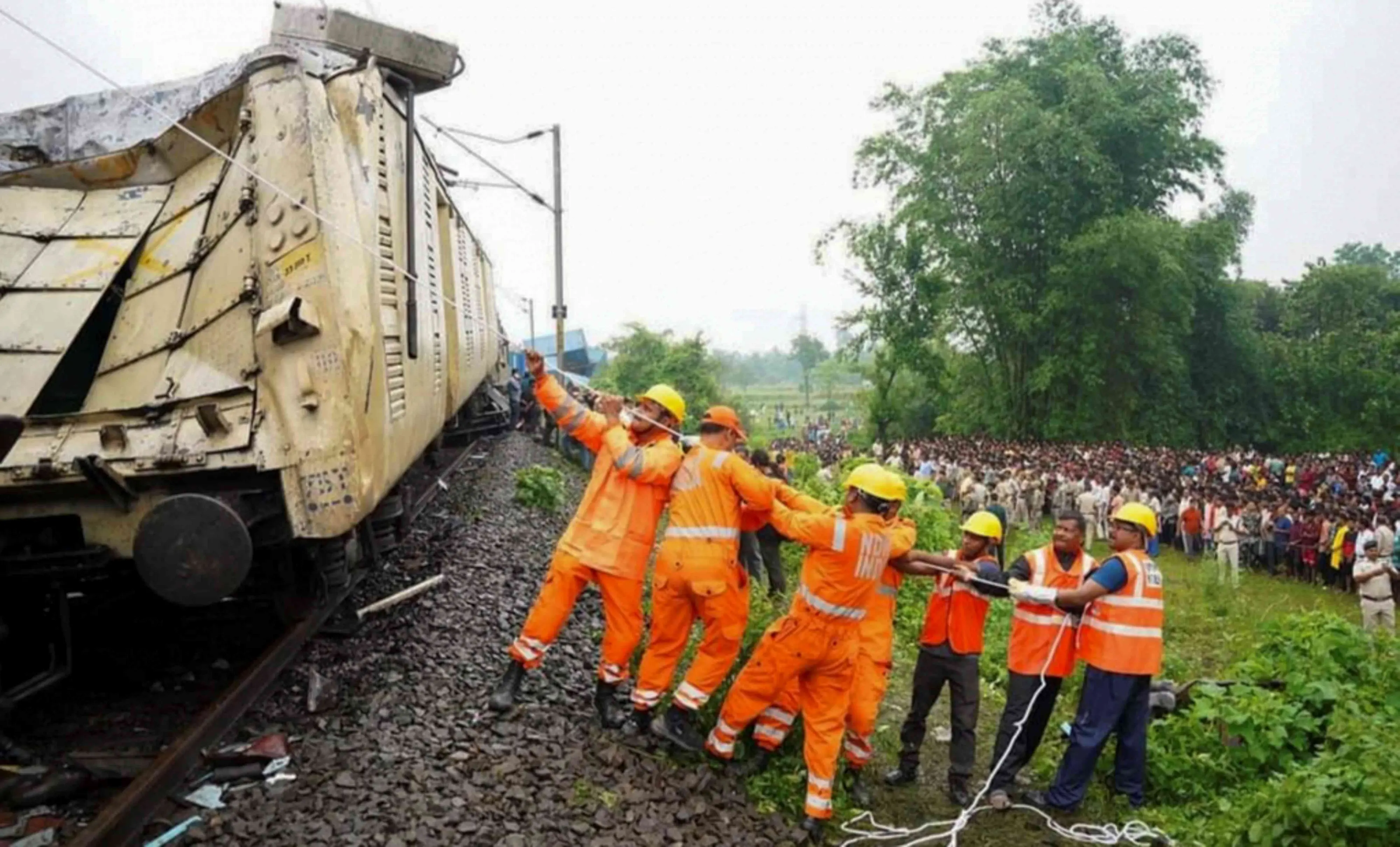 Rescue operation underway after a collision between the Kanchanjunga train tragedy Express and a goods train | Photo: PTI