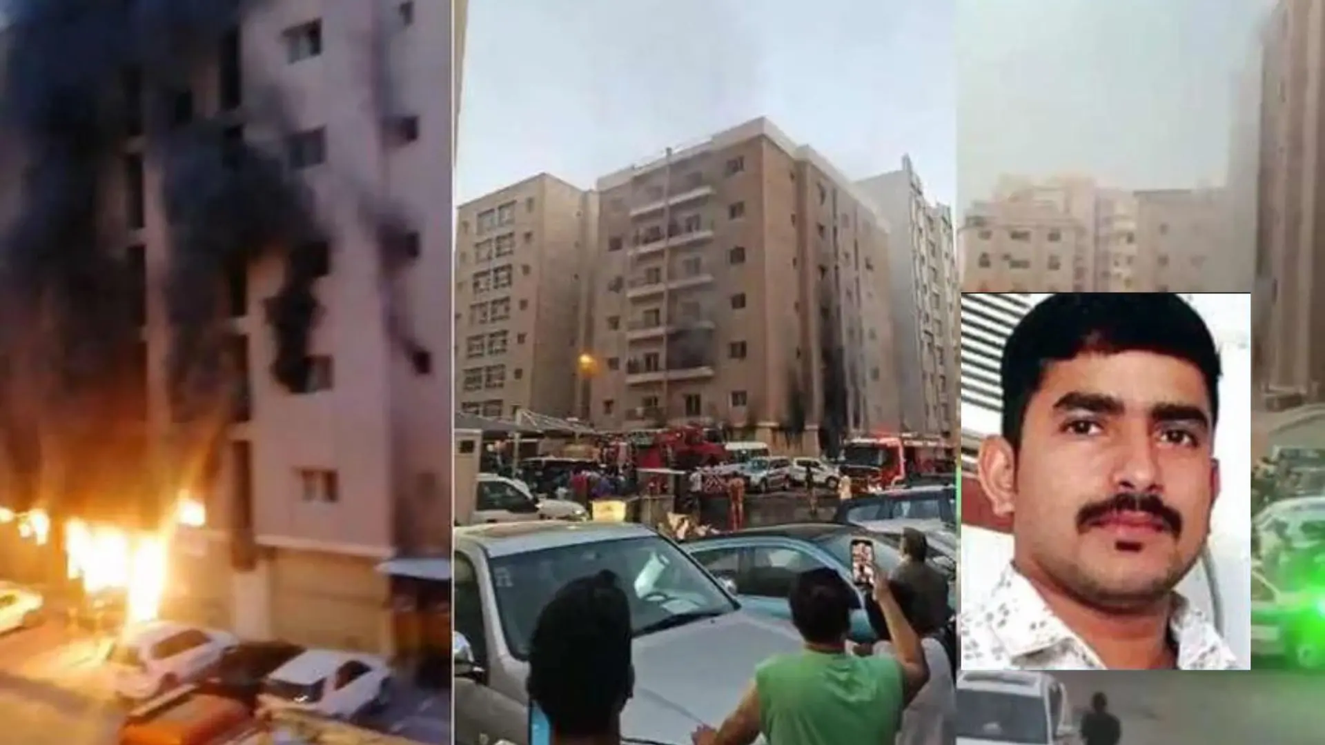 Kuwait fire-(inset) deceased K Ranjith | Photo: MBI